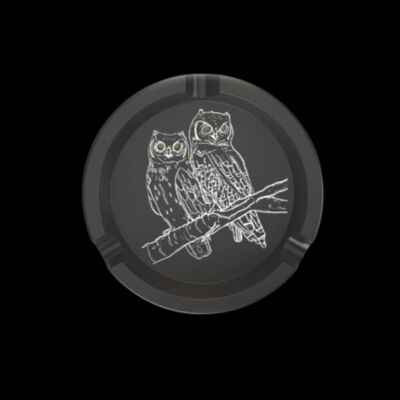 NOS Etched Metal Ashtray Thumbnail